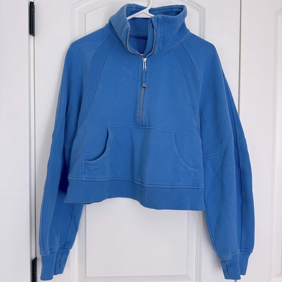 Lululemon women’s scuba oversized funnel neck half-zip, blue nile - size XS/S - Picture 2 of 4